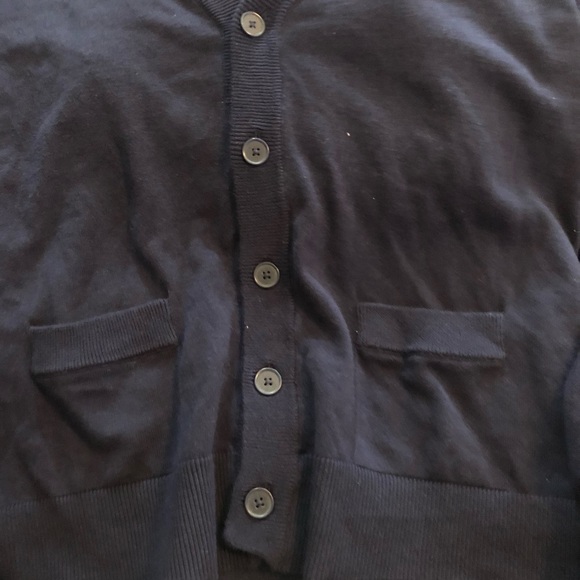 Baby blue button down low neck cardigan - Picture 3 of 3